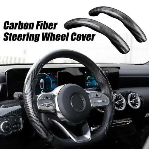 Car Steering Wheel Cover 38cm Anti Slip Carbon Fiber Silicone Steering Wheel Booster Cover Accessories For Auto Acce